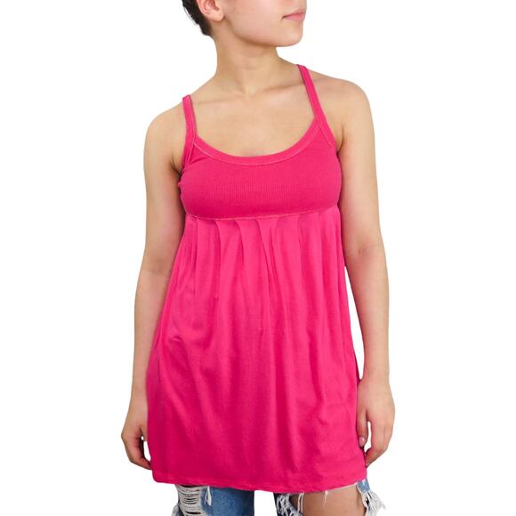 Express Y2k Hot Pink Baby Doll Spaghetti Strap Tank Top XS Cute Summer - Picture 1 of 8